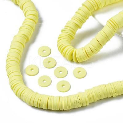 Flat Round Handmade Polymer Clay Beads CLAY-R067-12mm-23-1
