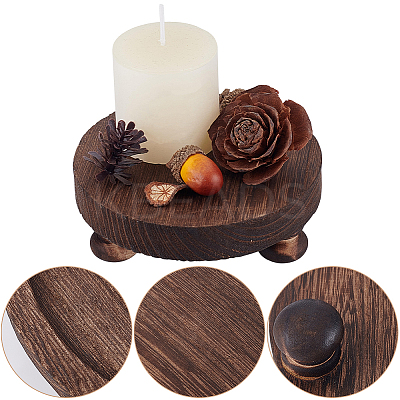 2Pcs Wooden Display Pedestals WOOD-WH20001-18-1