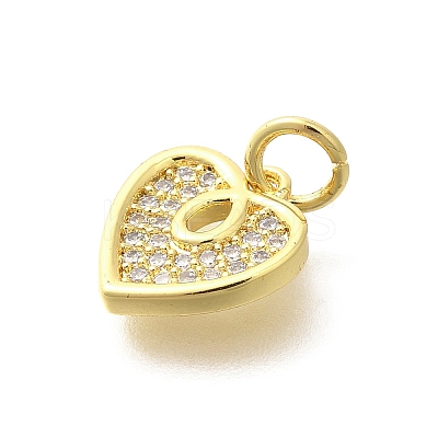 Brass Micro Pave Clear Cubic Zirconia Pendants KK-M297-17G-1