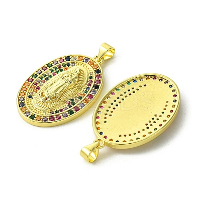 Brass Micro Pave Colorful Cubic Zirconia Pendants KK-H472-51D-G-1