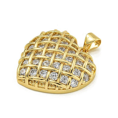 Rack Plating Brass Pave Cubic Zirconia Pendants KK-U029-08G-01-1