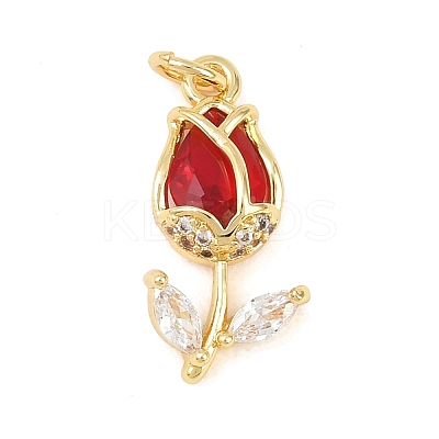 Brass Micro Pave Clear Cubic Zirconia Pendants KK-F931-13G-03-1