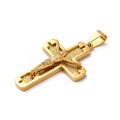 304 Stainless Steel Religion Jesus Cross Pendants STAS-F323-08G-1