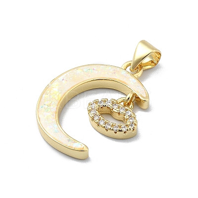 Brass Micro Pave Clear Cubic Zirconia Pendants KK-A221-18E-G-1