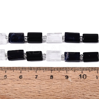 Natural Obsidian & Sodalite & Quartz Crystal Beads Strands G-Q614-01A-07-1