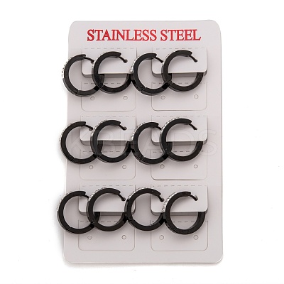 304 Stainless Steel Huggie Hoop Earrings EJEW-O096-19EB-1