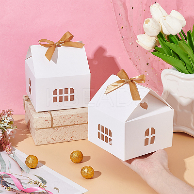 House Shape Cardboard Candy Storage Box CON-WH0084-89A-1