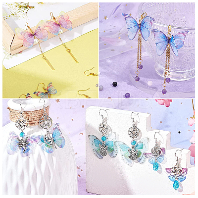 160Pcs 16 Style Polyester Fabric Wings Crafts Decoration DIY-SC0019-37-1