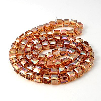 Electorplated Glass Beads EGLA-E006-3U-1