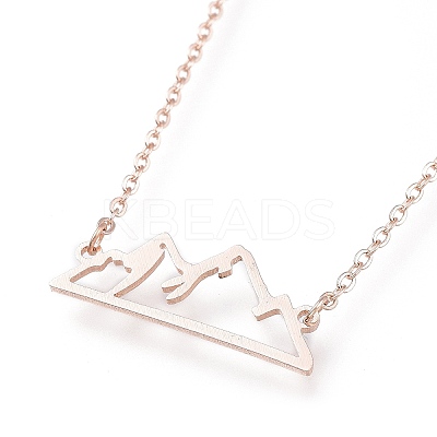 304 Stainless Steel Alps Pendant Necklaces LS-NJEW-Z001-01RG-1