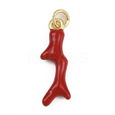 Brass Enamel Pendants KK-D409-34G-1