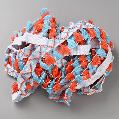 10 Yards Polyester Tassel Ribbon OCOR-WH0101-33B-1