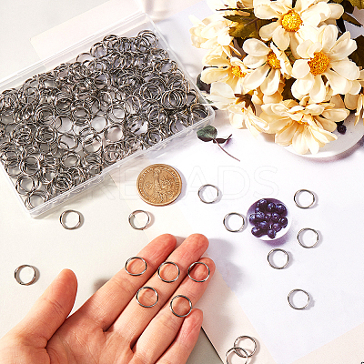 500Pcs 304 Stainless Steel Split Rings STAS-SP0001-66B-1