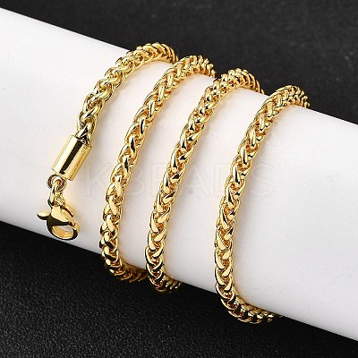 3MM Brass Wheat Chain Necklaces NJEW-M108-08G-1