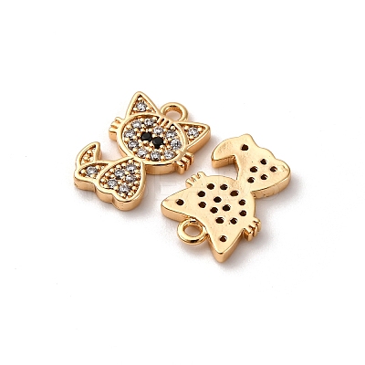 Brass Micro Pave Cubic Zirconia Pendants KK-Z112-15G-1