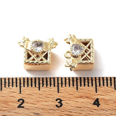 Rack Plating Brass Micro Pave Cubic Zirconia Pendants KK-K333-86G-1