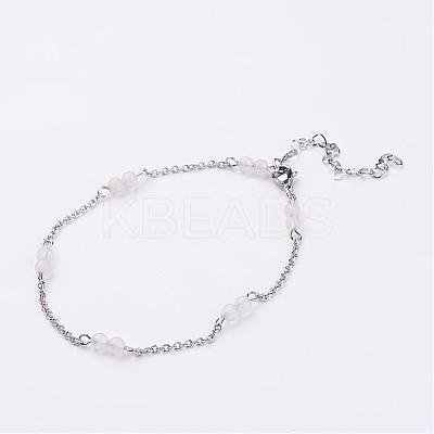304 Stainless Steel Chain Anklets AJEW-AN00170-03-1