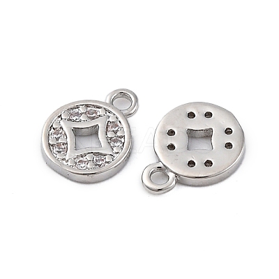 Brass Micro Pave Cubic Zirconia Pendants KK-P289-01P-1