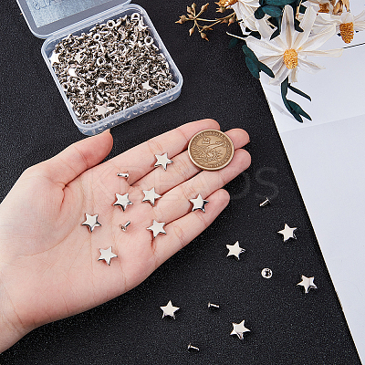 100Pcs Iron Semi-Tublar Rivet Studs DIY-CY0002-98P-1