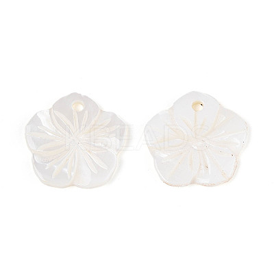 Natural Freshwater Shell Carved Pendants SHEL-N038-13-1