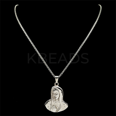 Virgin 201 Stainless Steel Pendant Necklaces for Men Women LS-NJEW-K283-17P-1