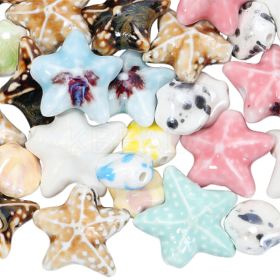 48Pcs 12 Styles Handmade Porcelain Beads PORC-PA0001-07-1