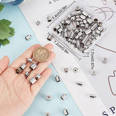 120Pcs 6 Styles 201 Stainless Steel Cord Ends STAS-BBC0001-97-1