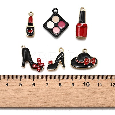 12Pcs 6 Styles Alloy Enamel Charms ENAM-FP0002-83-1