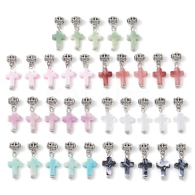 35Pcs 7 Colors Acrylic Imitation Gemstone Pendants PALLOY-JF03223-1