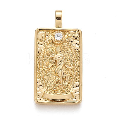 Brass Micro Pave Clear Cubic Zirconia Pendants X-ZIRC-Z004-01M-1
