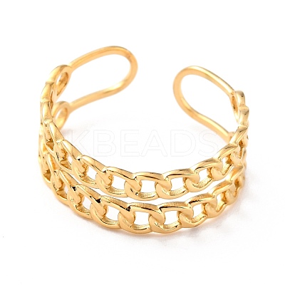 Ion Plating(IP) A304 Stainless Steel Finger Rings RJEW-L102-25G-1