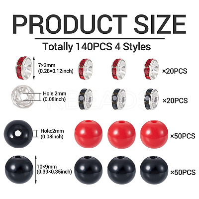 100Pcs 2 Colors Opaque Acrylic Beads MACR-TA0002-52-1
