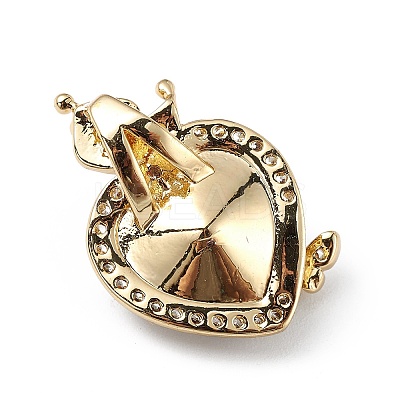 Real 18K Gold Plated Rack Plating Brass Micro Pave Clear Cubic Zirconia Pendants KK-C015-27G-08-1