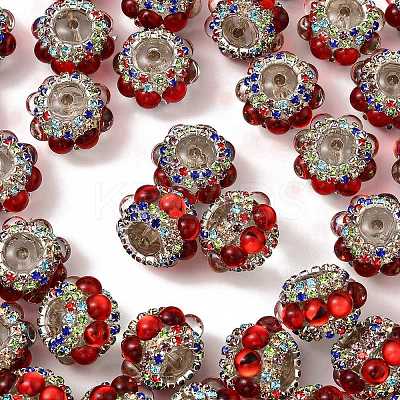 Sparkling Acrylic Rhinestone Round Beads OACR-NH0002-01A-03-1