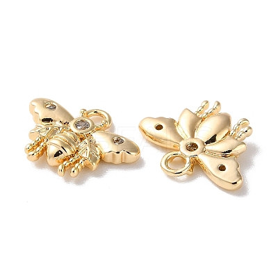 Brass Micro Pave Cubic Zirconia Charms KK-F867-11G-1