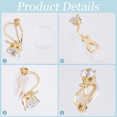 32Pcs 2 Colors Brass Clip-on Earring Findings KK-SP0001-25-1