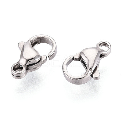 304 Stainless Steel Lobster Claw Clasps STAS-T065-10mm-34P-1
