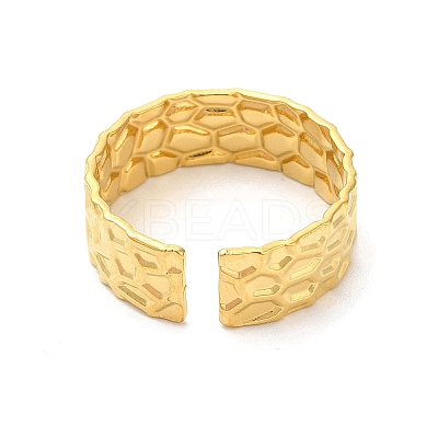 Ion Plating(IP) 304 Stainless Steel Cuff Wide Band Finger Rings RJEW-L107-011G-1