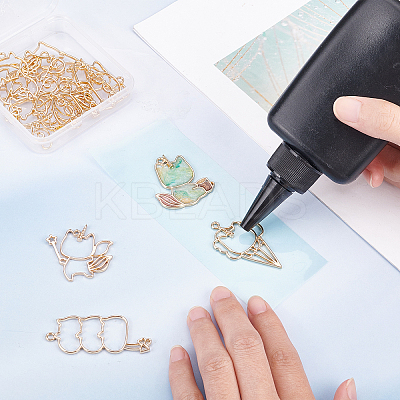 8 Styles Alloy Open Back Bezel Animal Theme Pendants PALLOY-AR0001-17-1