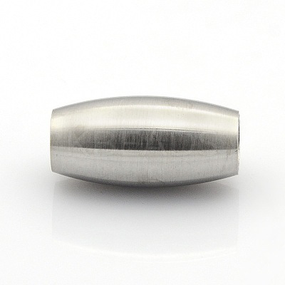 Tarnish Resistant 304 Stainless Steel Matte Surface Magnetic Clasps with Glue-in Ends LS-STAS-O042-C-12-1