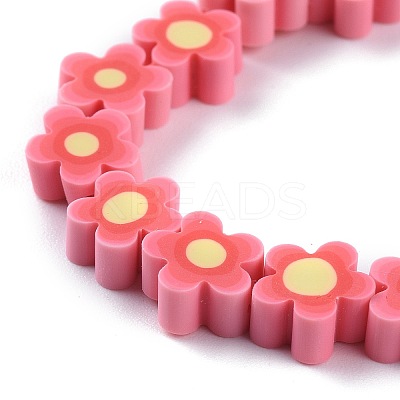 Handmade Flower Polymer Clay Beads Strands LS-CLAY-M003-07K-1