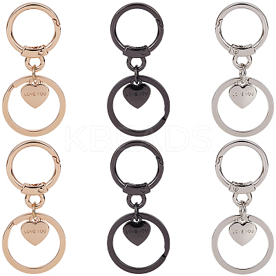 6Pcs 3 Colors Alloy Keychain Clasps FIND-SC0014-43-1