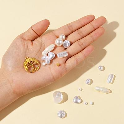 164Pcs Flower & Round Plastic & Alloy Round Beads DIY-YW0002-57-1