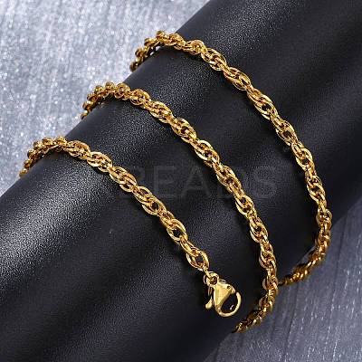 Brass Rope Chains Necklaces for Women NJEW-D302-62G-1