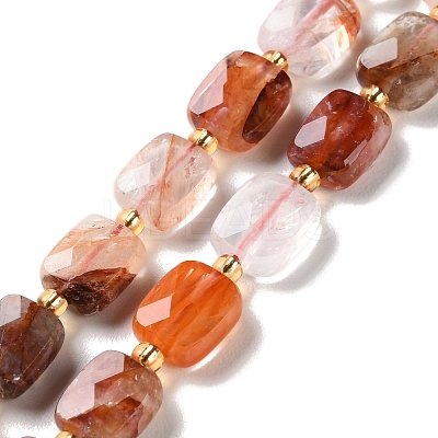 Natural Red Hematoid Quartz/Ferruginous Quartz Beads Strands G-H061-A03-01-1