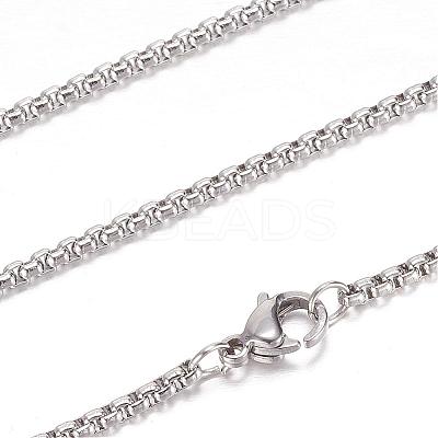 Tarnish Resistant 304 Stainless Steel Box Chain Necklaces STAS-G083-70P-1