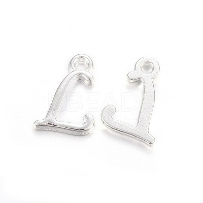 Silver Color Plated Alloy Letter Pendants LS-PALLOY-J718-01S-L-1