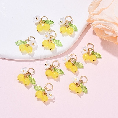 10Pcs Glass Pendants PALLOY-YW00093-02-1