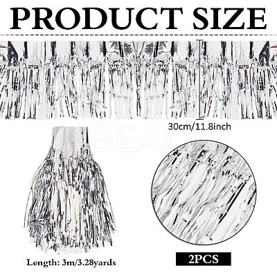 Plastic Foil Fringe Curtains DIY-WH0028-106B-1