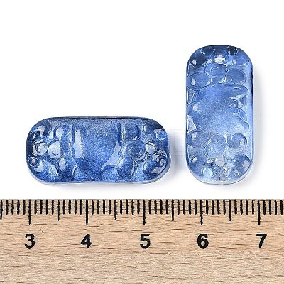 Spray Painted Transparent Glass Connector Charms LS-X1-GLAA-H035-06D-1